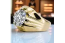 14 Karat Gelbgold Zirkon Ring Vintage Stil vrc016y